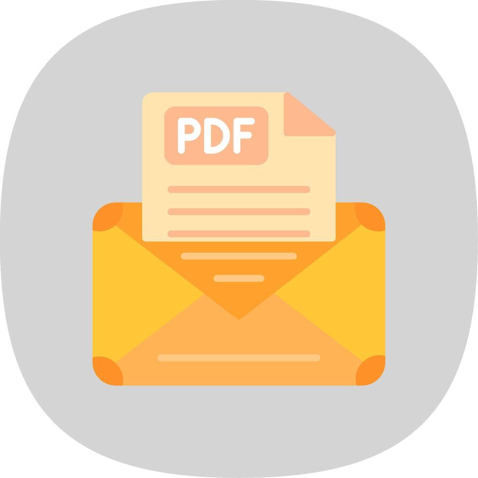 Email Flat Curve Icon Design vector