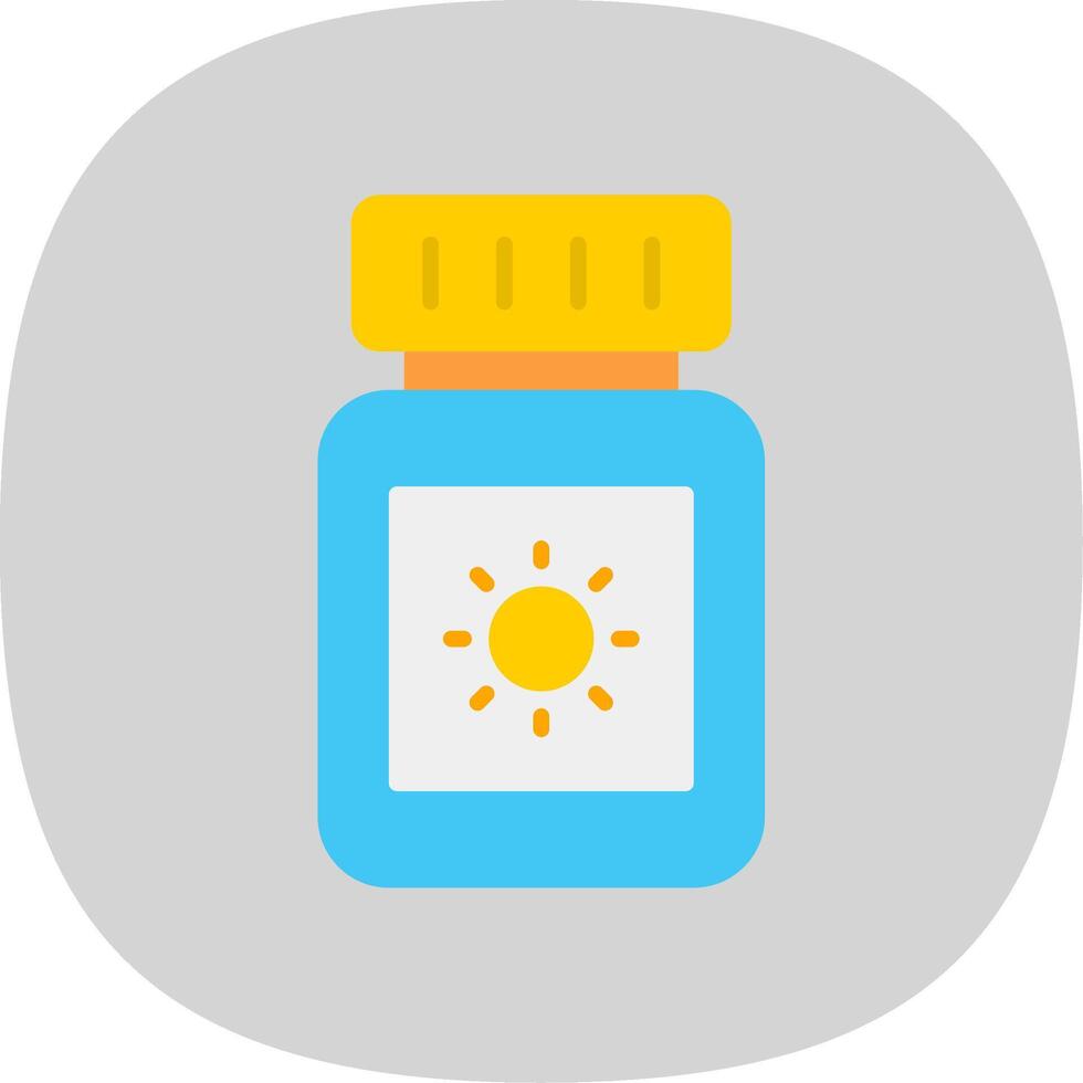 Sun Block Flat Curve Icon Design vector