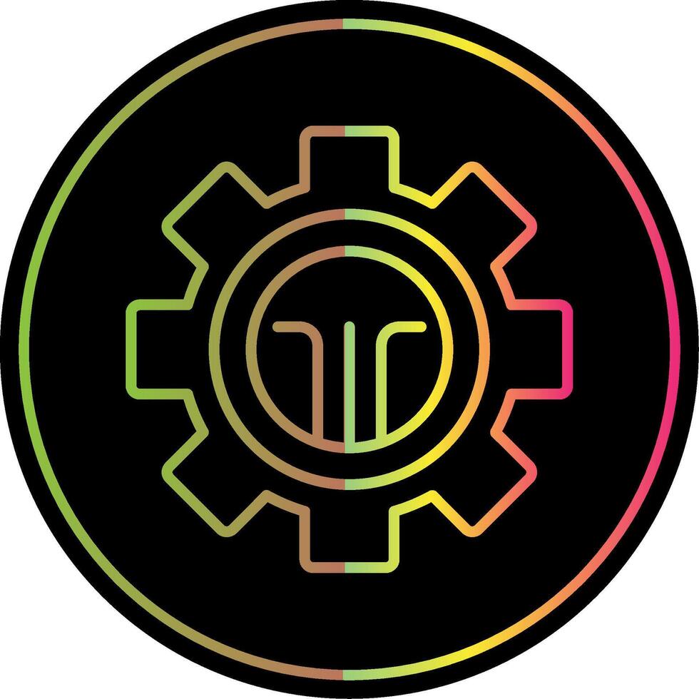 Cog Line Gradient Due Color Icon Design vector