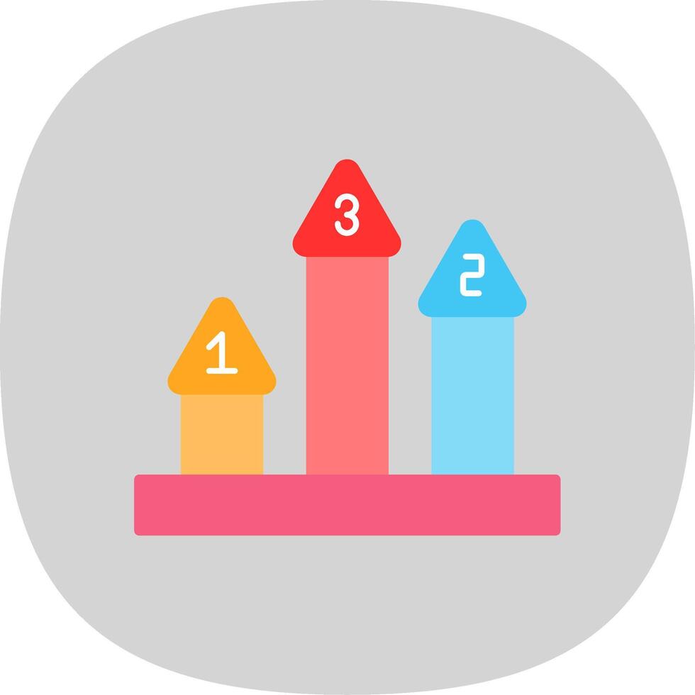 Podium Flat Curve Icon Design vector