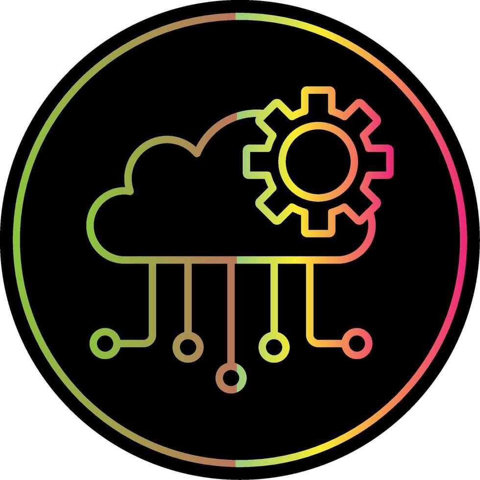 Cloud Computing Line Gradient Due Color Icon Design vector
