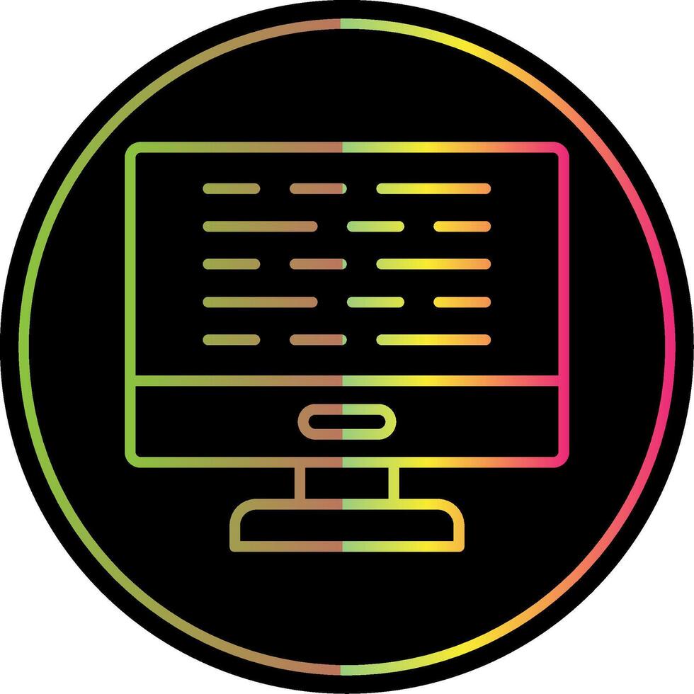 Computer Line Gradient Due Color Icon Design vector