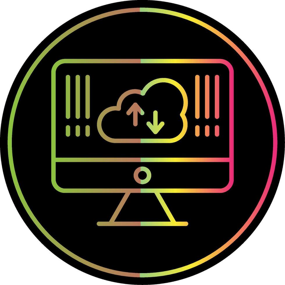 Computing Line Gradient Due Color Icon Design vector