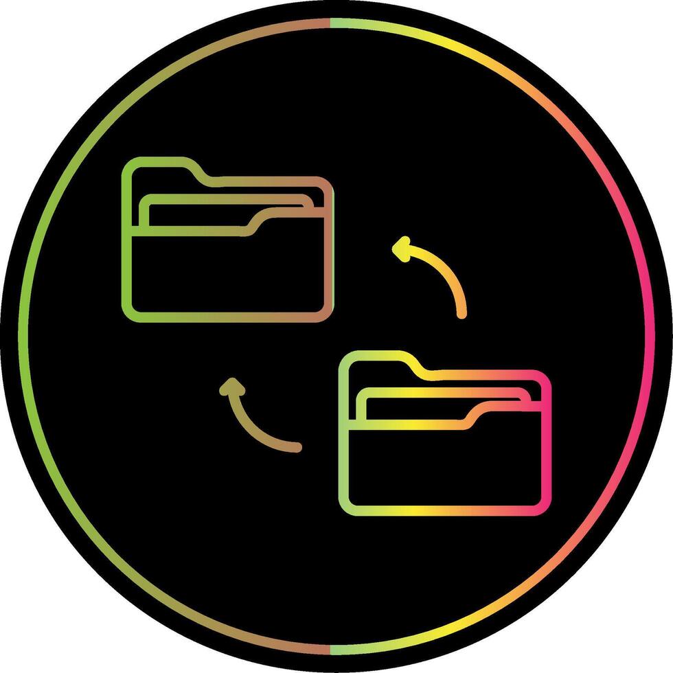 Folder Line Gradient Due Color Icon Design vector