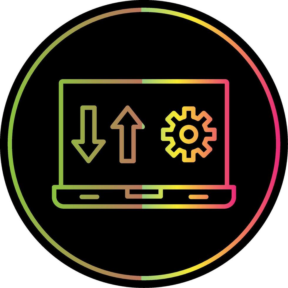 Laptop Line Gradient Due Color Icon Design vector