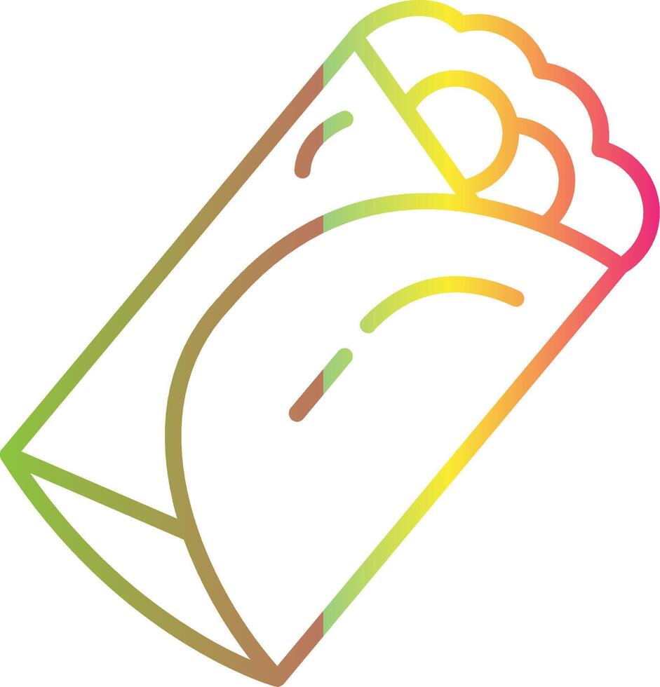 Taco Line Gradient Due Color Icon Design vector