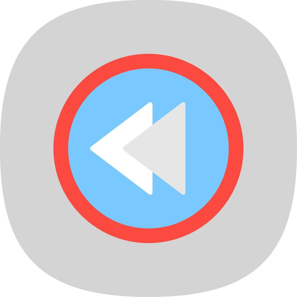 Backward Flat Curve Icon Design vector