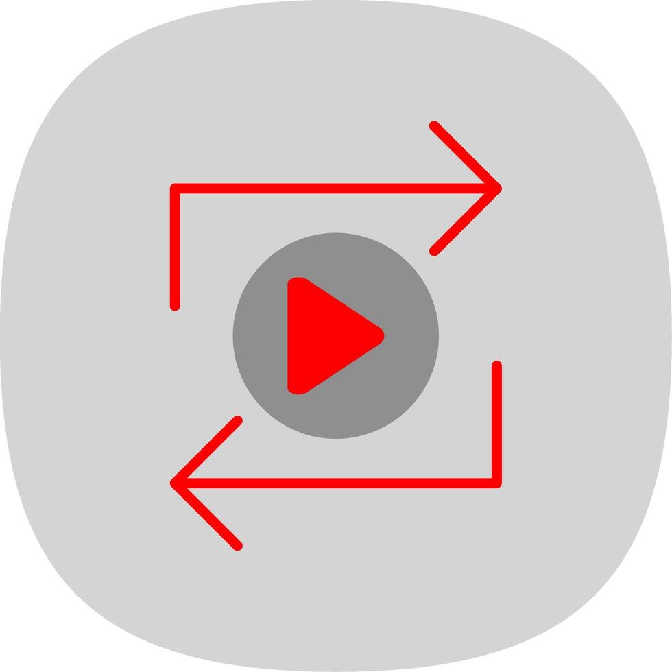 Replay Flat Curve Icon Design vector
