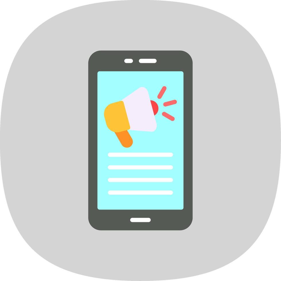 Mobile Phone Flat Curve Icon Design vector