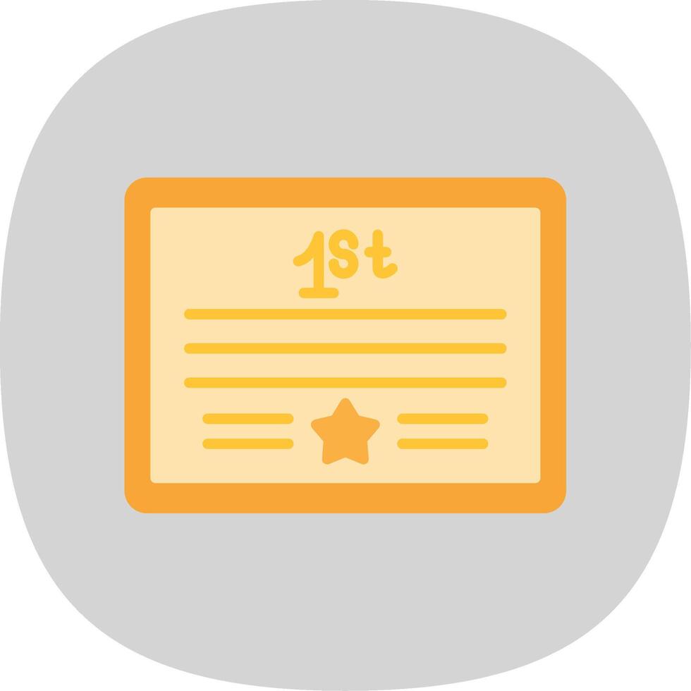 Certificate Flat Curve Icon Design vector