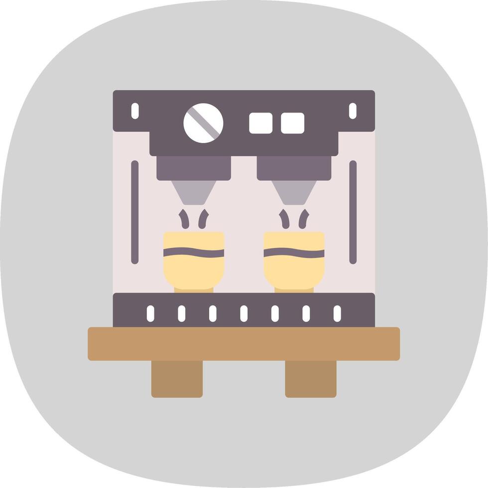 Coffee Machine Flat Curve Icon Design vector