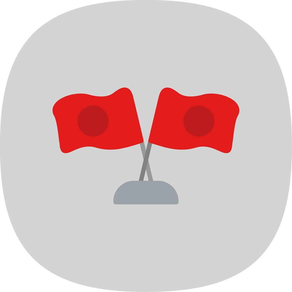 Flags Flat Curve Icon Design vector