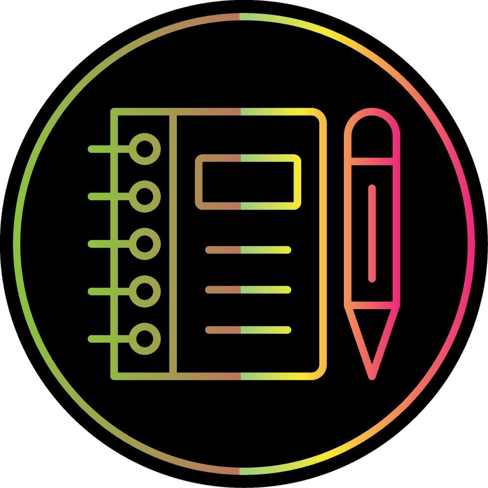 Notebook Line Gradient Due Color Icon Design vector
