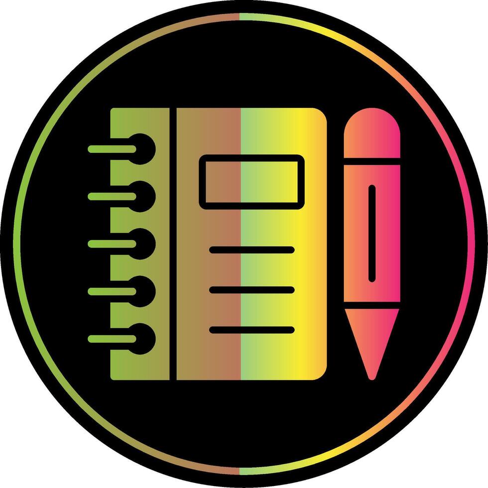 Notebook Glyph Due Color Icon Design vector