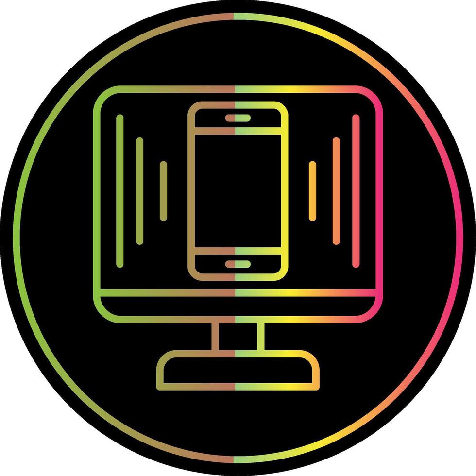 Responsive Design Line Gradient Due Color Icon Design vector