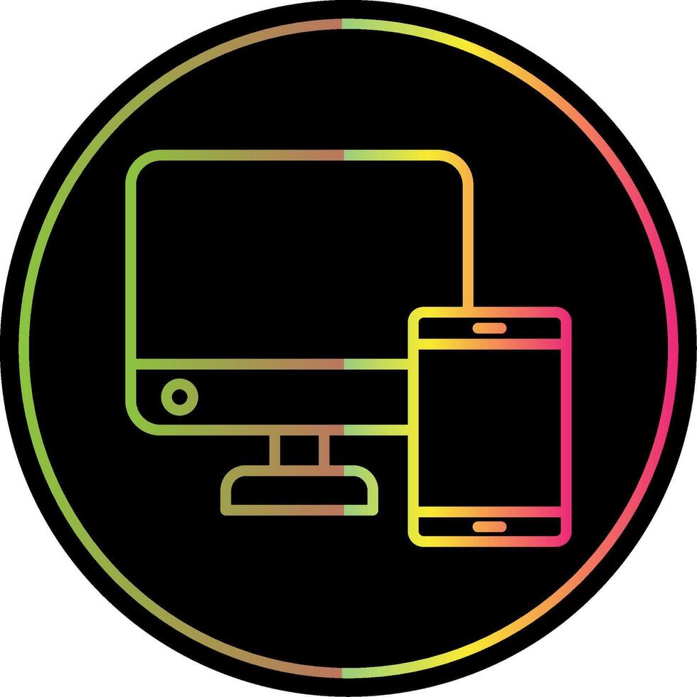 Adaptive web development Line Gradient Due Color Icon Design vector
