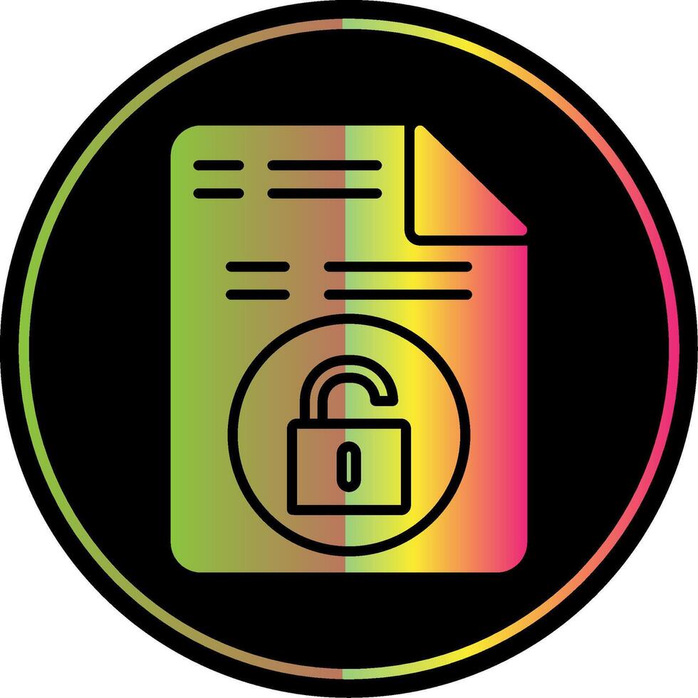 Unsecure File Glyph Due Color Icon Design vector