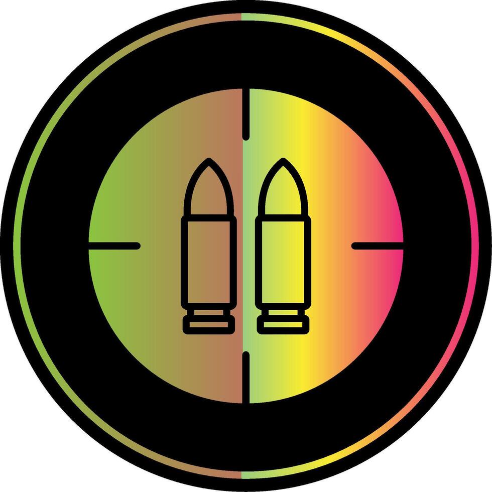Ammo Glyph Due Color Icon Design vector