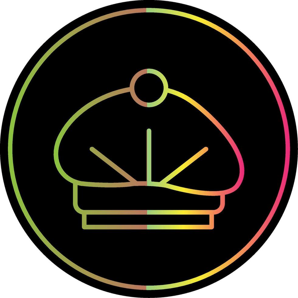 Beret Line Gradient Due Color Icon Design vector