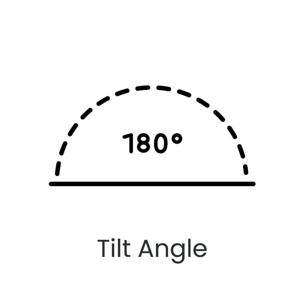 Inclination angle line icon with editable stroke vector