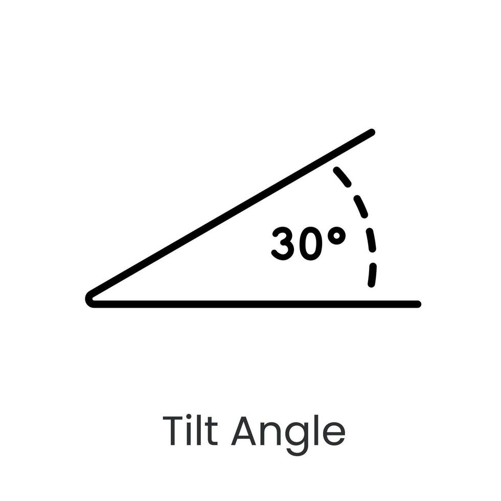 Inclination angle line icon with editable stroke vector