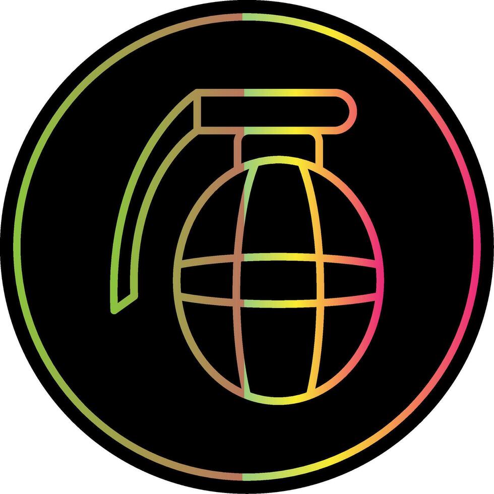 Grenade Line Gradient Due Color Icon Design vector