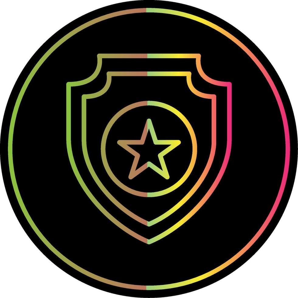 Badge Line Gradient Due Color Icon Design vector
