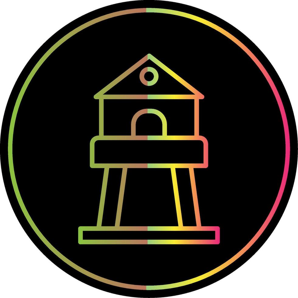 Tower Line Gradient Due Color Icon Design vector