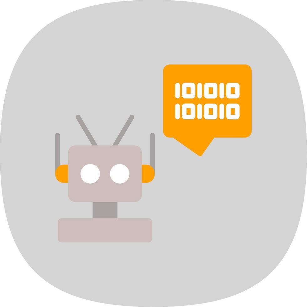 Robot Flat Curve Icon Design vector