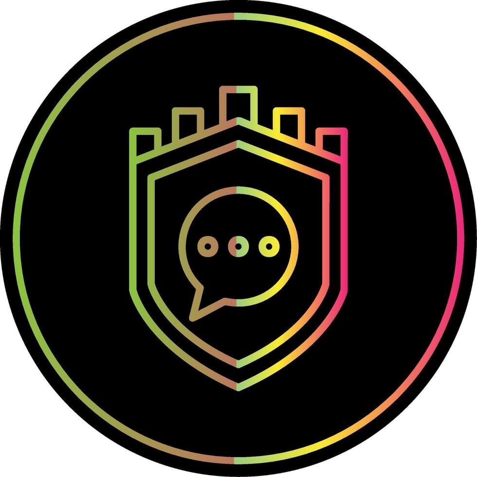 Security Castle Massage Line Gradient Due Color Icon Design vector