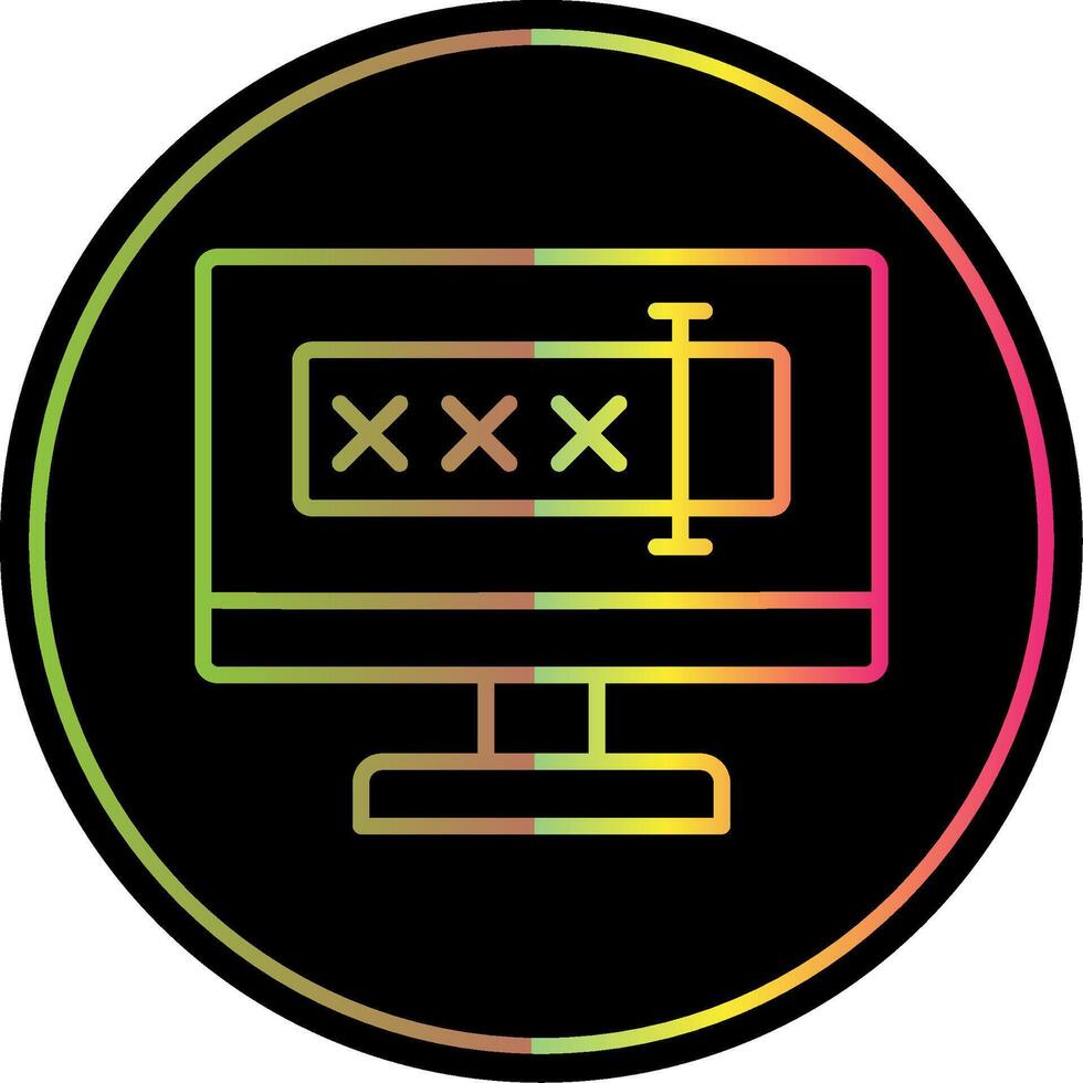 Password Security Line Gradient Due Color Icon Design vector