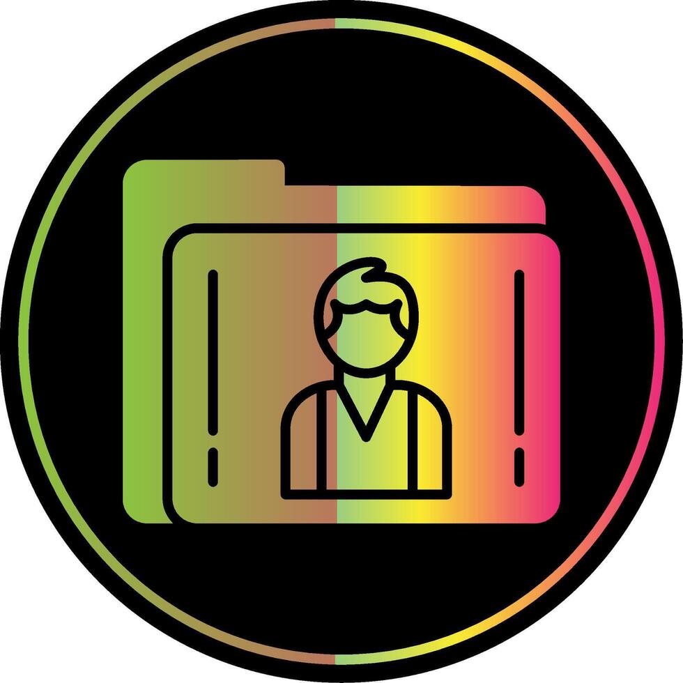 Personal Folder Glyph Due Color Icon Design vector