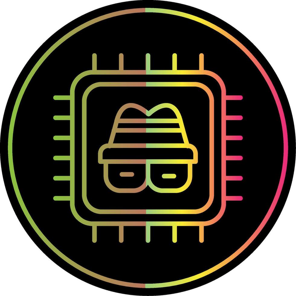 Chip Line Gradient Due Color Icon Design vector