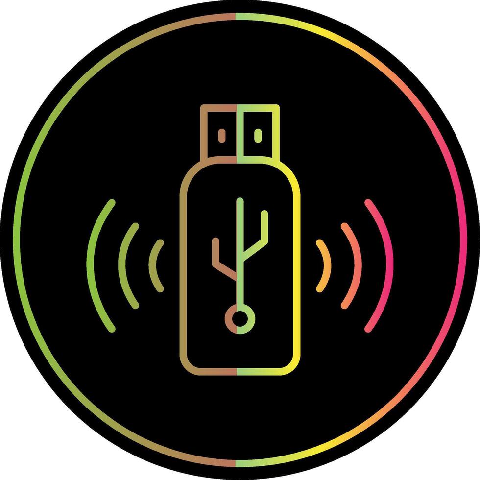 Usb Line Gradient Due Color Icon Design vector