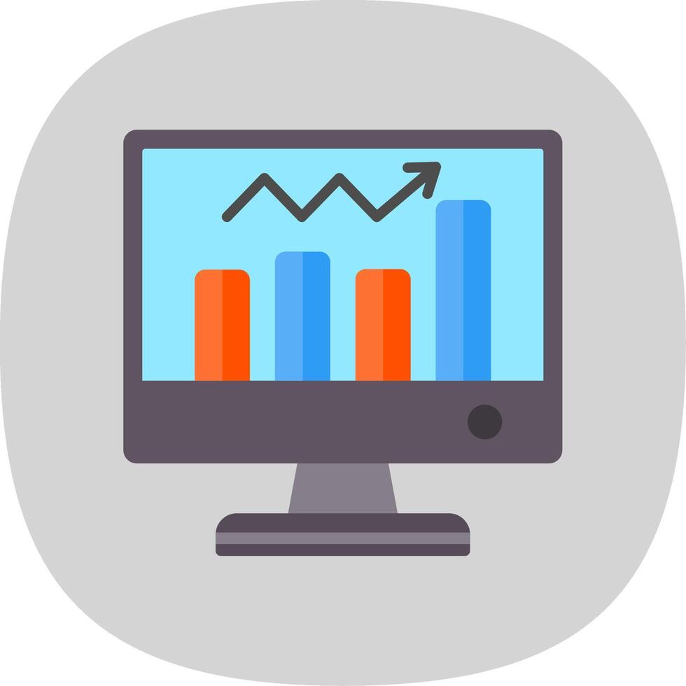 Analytics Flat Curve Icon Design vector