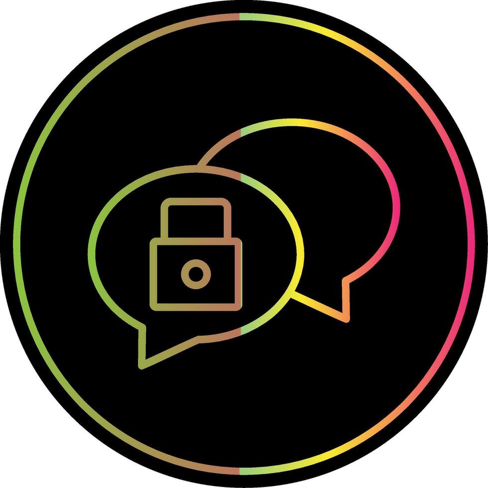 Chat Security Line Gradient Due Color Icon Design vector