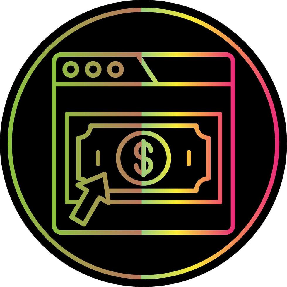 Pay Per click Line Gradient Due Color Icon Design vector