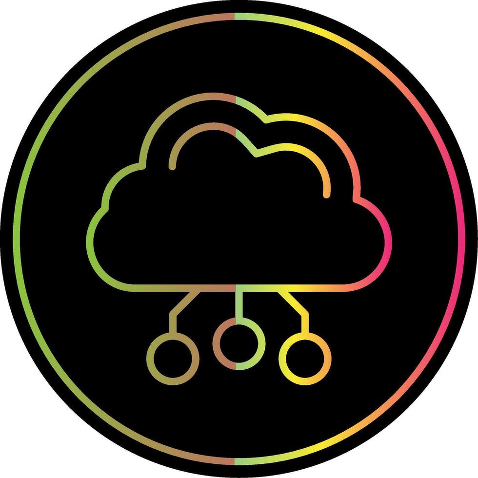 digital nube línea degradado debido color icono diseño vector