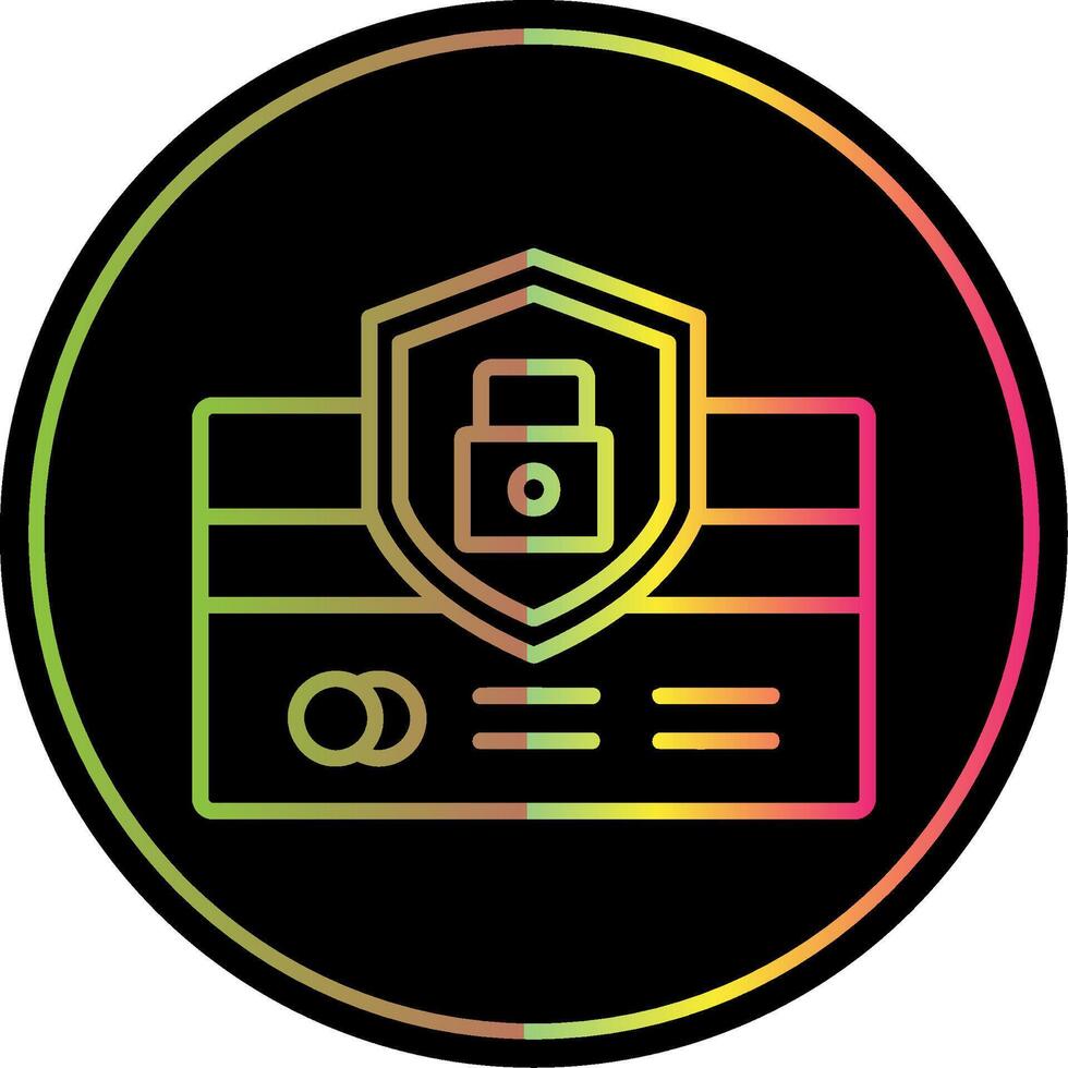 Credit Card Security Line Gradient Due Color Icon Design vector