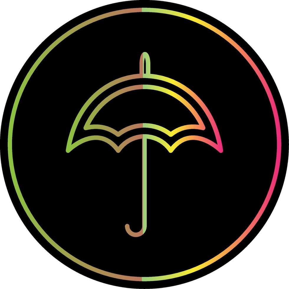 Umbrella Line Gradient Due Color Icon Design vector