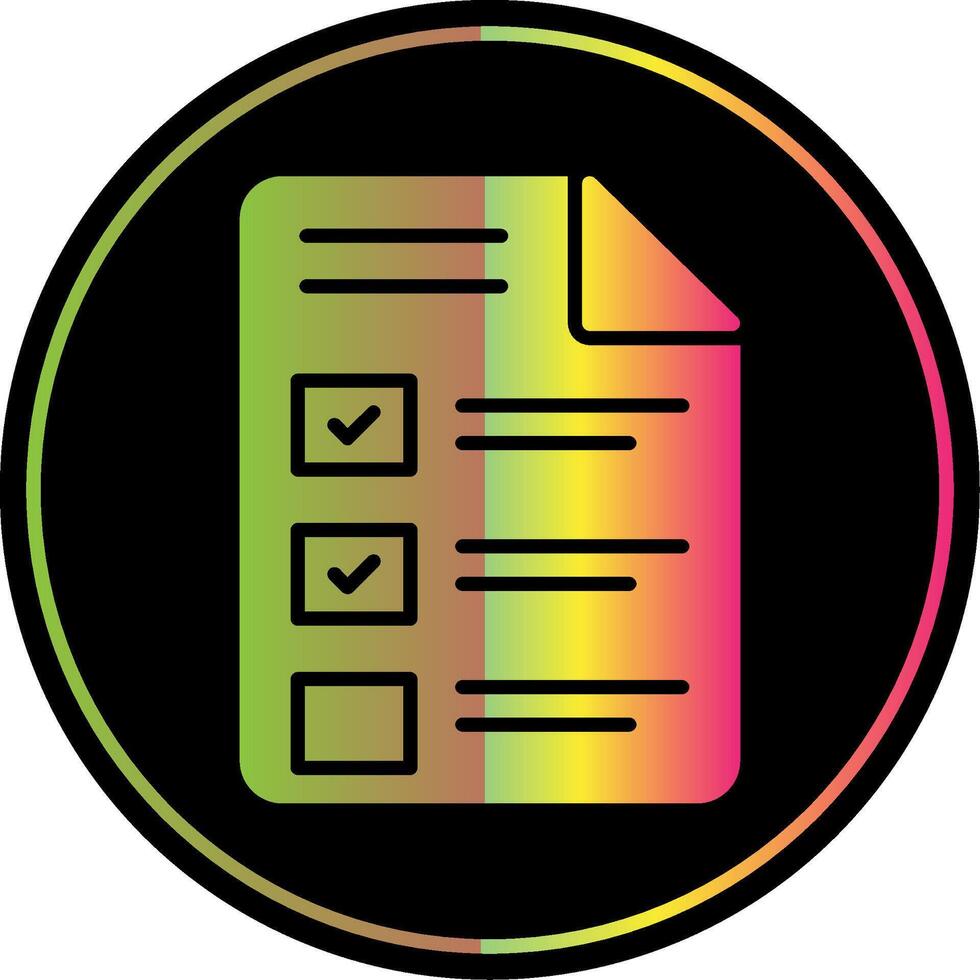 Checklist Glyph Due Color Icon Design vector