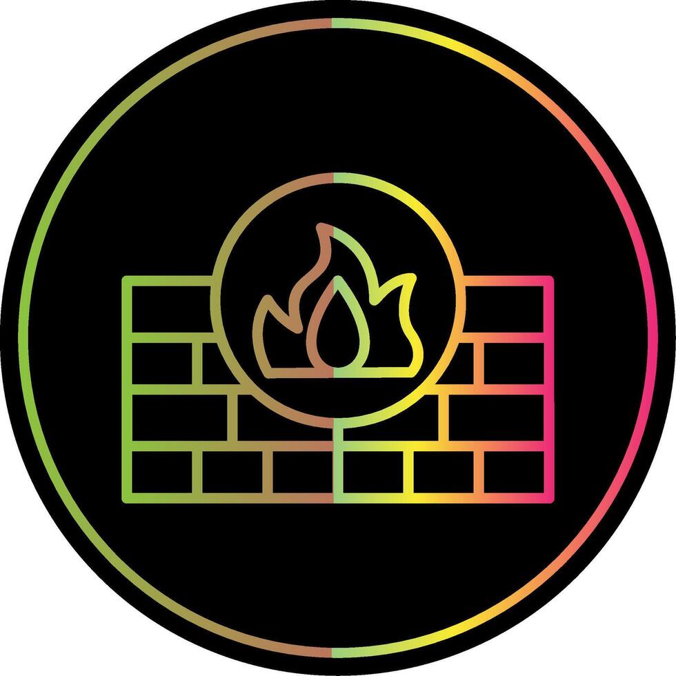 Firewall Line Gradient Due Color Icon Design vector