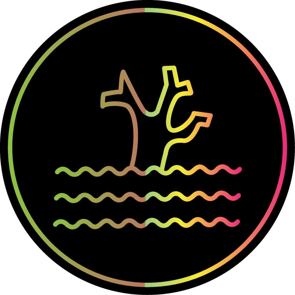 Flood Line Gradient Due Color Icon Design vector