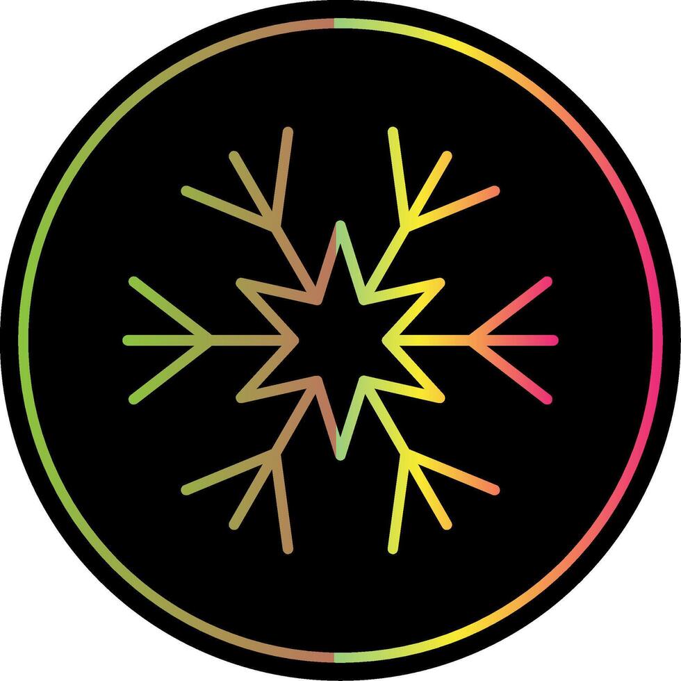 Snowflake Line Gradient Due Color Icon Design vector