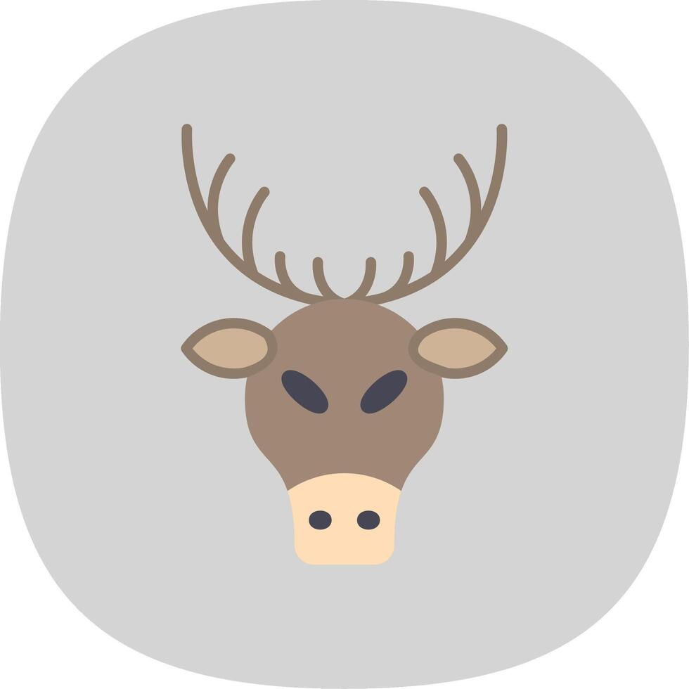 Deer Flat Curve Icon Design vector