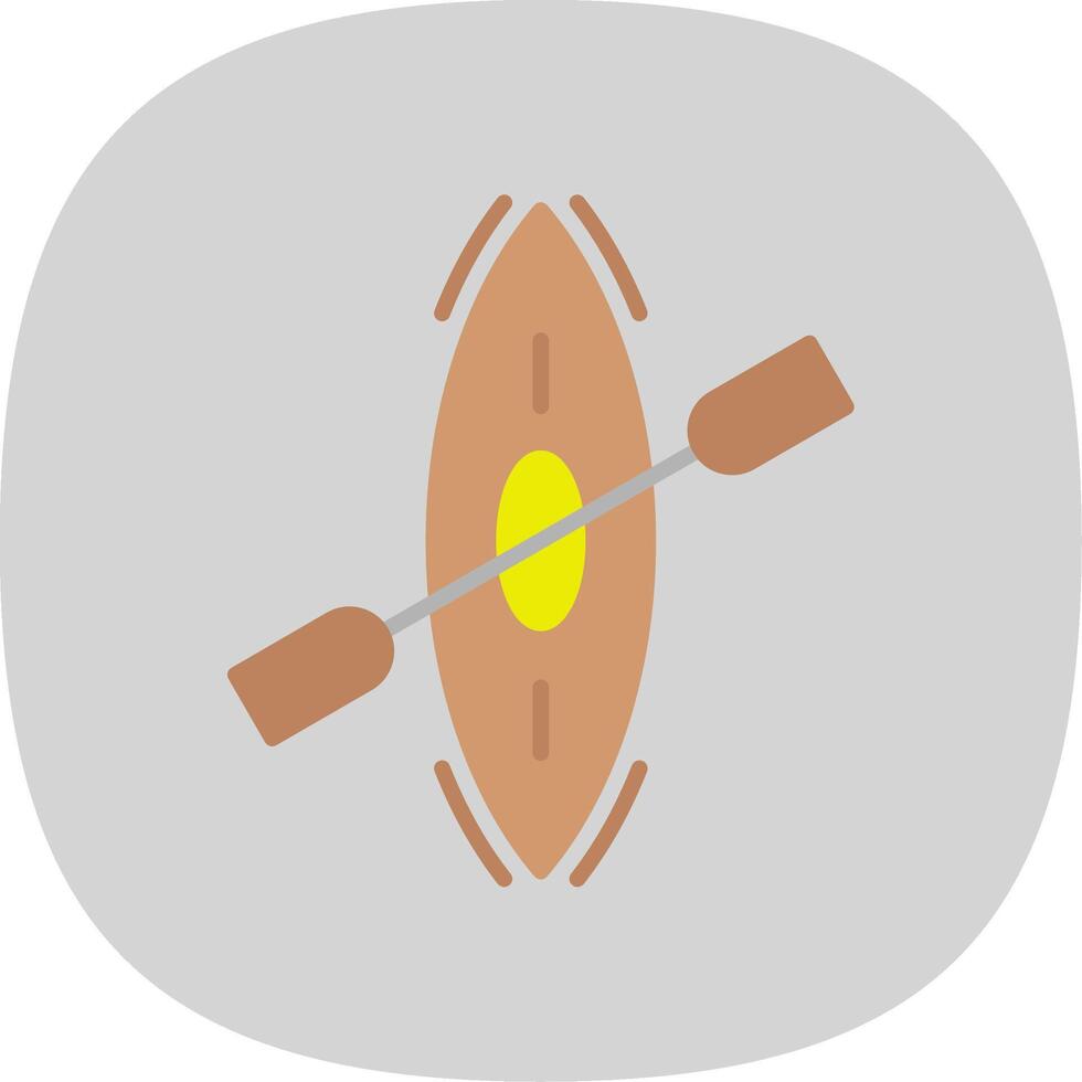 Kayak Flat Curve Icon Design vector