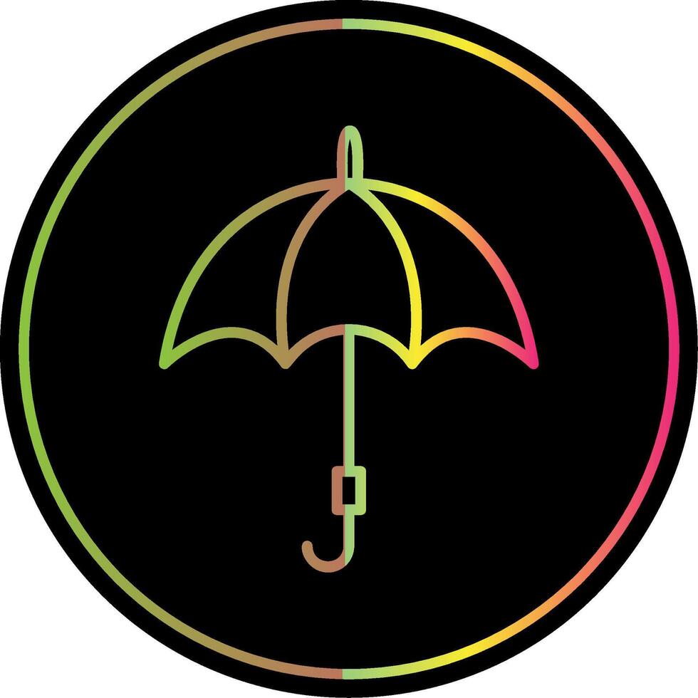 Umbrella Line Gradient Due Color Icon Design vector