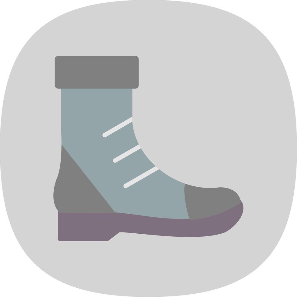 Boot Flat Curve Icon Design vector