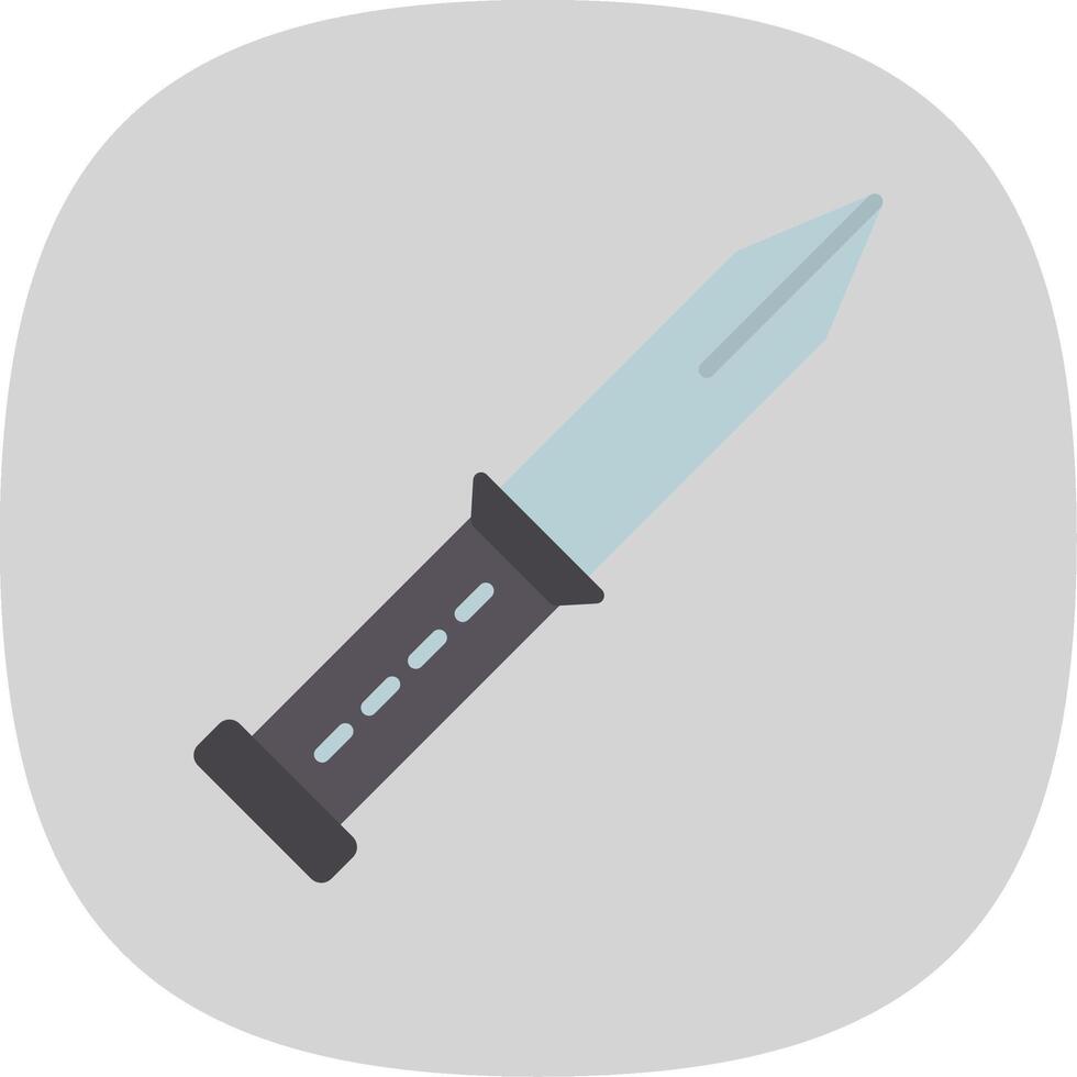 cuchillo plano curva icono diseño vector