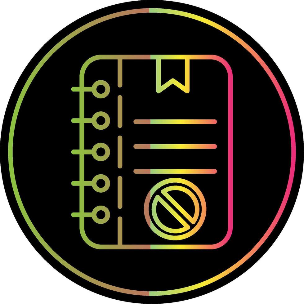 Notes Line Gradient Due Color Icon Design vector